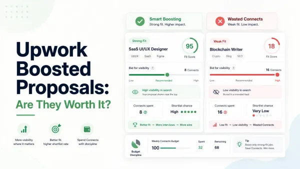 Learn how Upwork boosted proposals work, when extra Connects make sense, and when boosting usually wastes budget on low-fit jobs.
