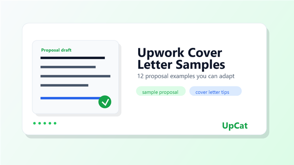 Review 12 Upwork cover letter samples for beginners, writers, VAs, developers, designers, and more. Adapt each sample proposal faster.