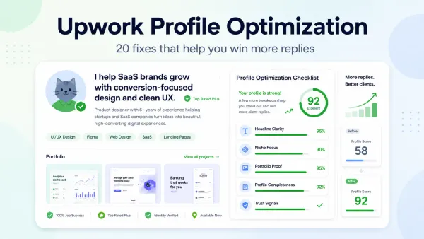 Use this Upwork profile optimization checklist to improve trust, sharpen positioning, and help more clients reply after they view your profile.