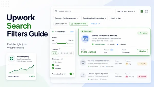 Learn which Upwork search filters actually help freelancers find better jobs faster, cut scam risk, and avoid wasting Connects on weak-fit posts.